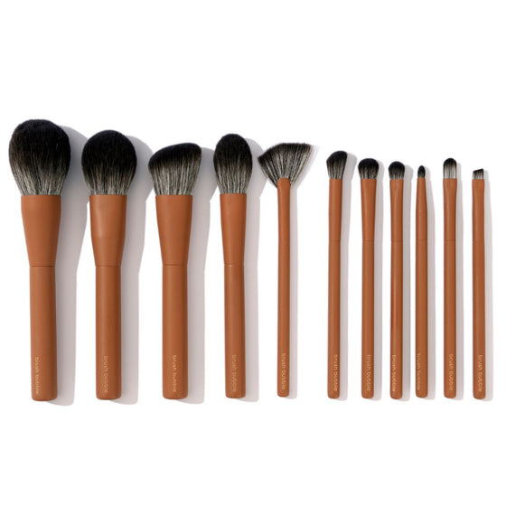 Luxury 11 Piece Brush & Cover Set Brown